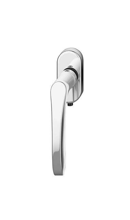 Fenstergriff BK.9_Edelstahl poliert_mit Bediensperre