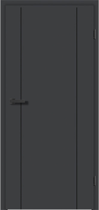 ROYAL-534 in G-TEC® Anthrazitgrau matt 7016 mit Lisenen in Schwarz matt